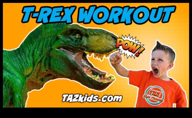 Dinosaur Discovery Roaring Exerciții pentru copii pentru Dino Fitness